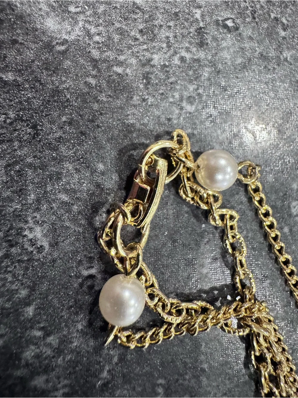 VTG Victorian Revival Double Strand Faux Coral Rose & Pearl Tassel Necklace
